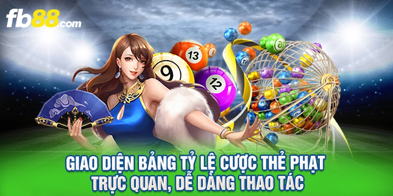 Giao diện bảng tỷ lệ cược thẻ phạt trực quan, dễ dàng thao tác.