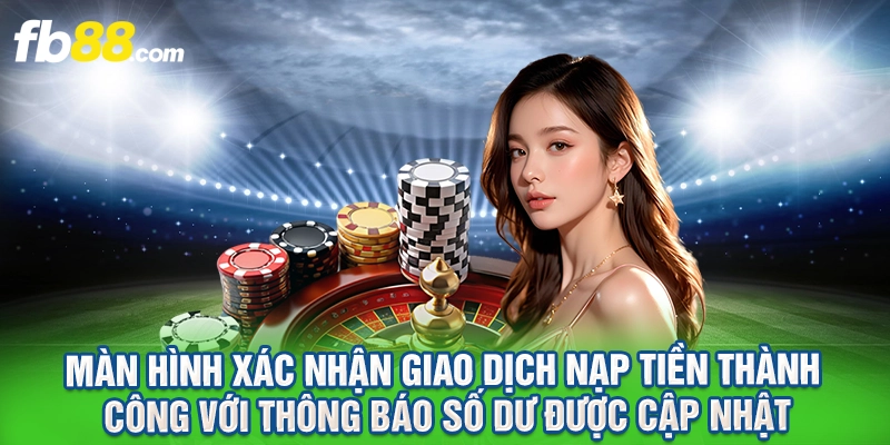 Màn hình xác nhận giao dịch nạp tiền thành công với thông báo số dư được cập nhật